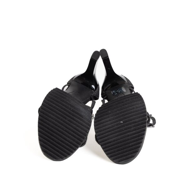 ✨ Karl Lagerfeld Beatriz Rhinestone Faux Crystal Gladiator Sandal Heel Black - Picture 7 of 15